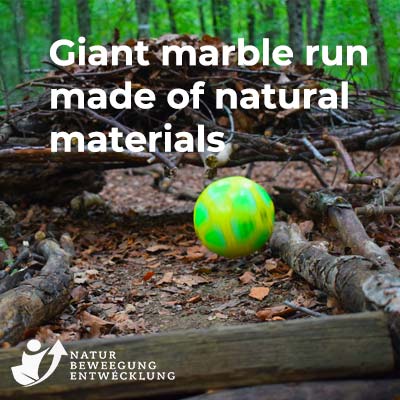 Giant marble run made of natural materials